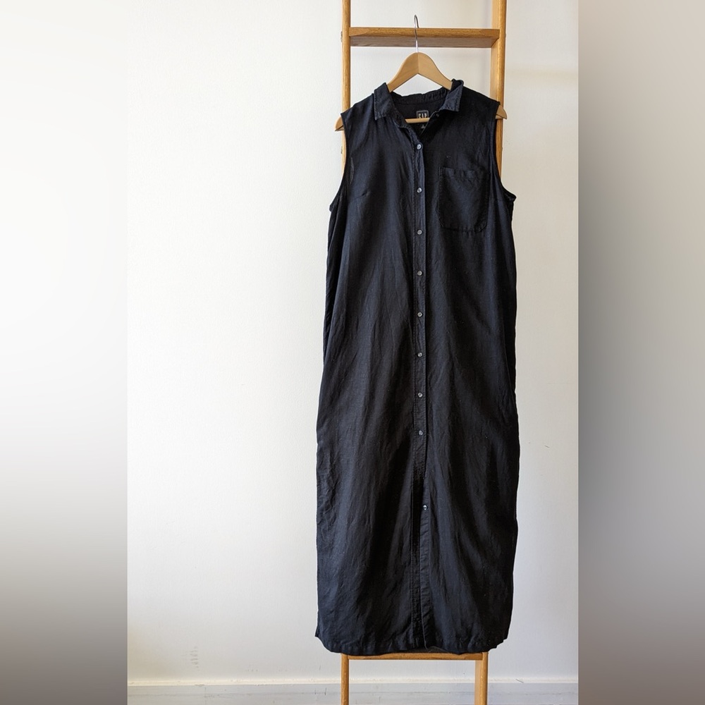 Sleeveless Linen Gap Shirtdress